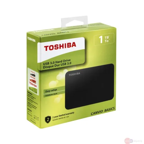  Toshiba Canvio Basics 1TB Taşınabilir Disk 2.5'' Harici USB 3.0 Siyah HDTB410EK3AA