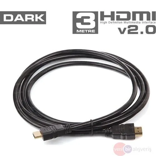 Dark v2.0 3mt, 4K / 3D, Ağ Destekli, Altın Uçlu HDMI Kablo DK-HD-CV20L300 Fiyat