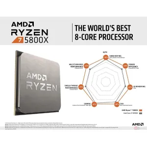 AMD Ryzen 7 5800X 3.8GHz 4.7GHz 36MB AM4 105W TRAY  Satın Al