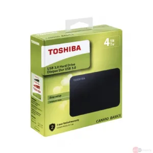 Toshiba Canvio Basics 4TB Taşınabilir Disk 2.5'' Harici USB 3.0 Siyah HDTB440EK3CA Satın Al
